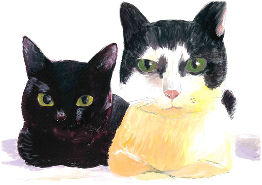 展示用絵画：コロとマツ [作者:ともいきアート工房　チャム]