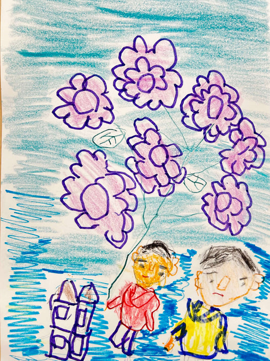 展示用絵画：花が綺麗です [作者:貞方明子]