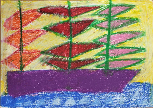 展示用絵画：船 [作者:内田壮志]