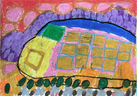 展示用絵画：電車 [作者:内田壮志]