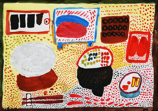 展示用絵画：和食 [作者:E.T]